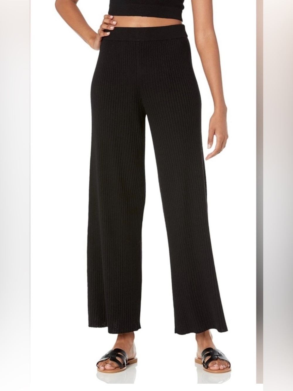 The Drop Black Ribbed Pants XL